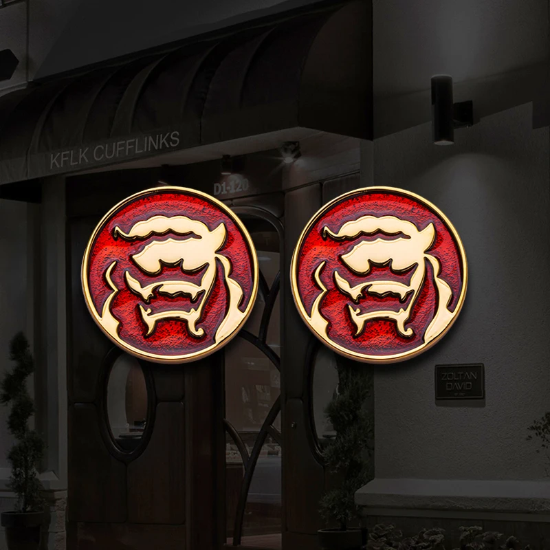 KFLK Jewelry Chinese Element Lion Shirt Cufflink for Mens Brand Cuff link Wedding Man Button High Quality New Arrival