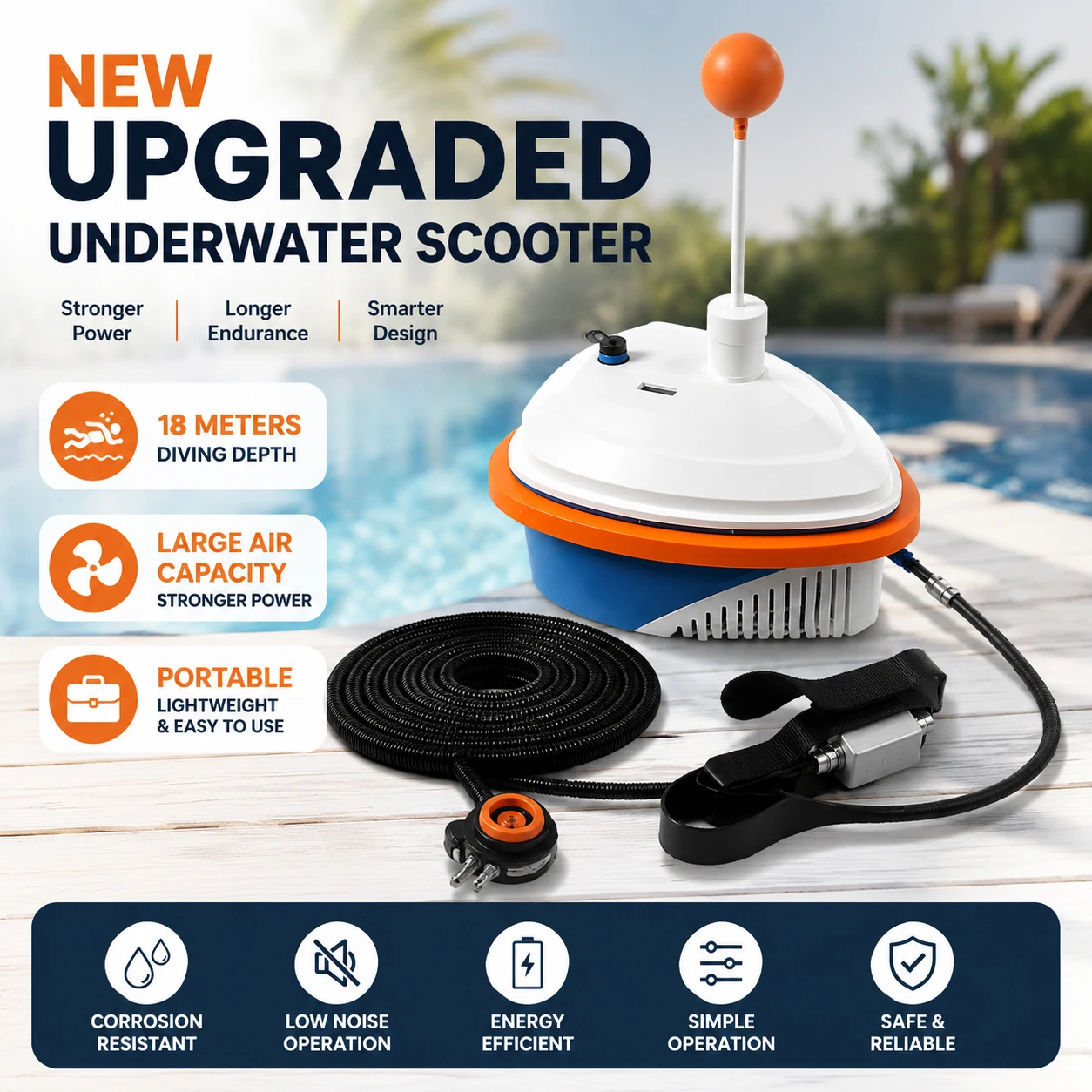 

Lieyu Scuba Diving Equipment Oxygen Concentrator Extreme Sports Dive Swimming Fishing Rechargeable Underwater Respirator Device
