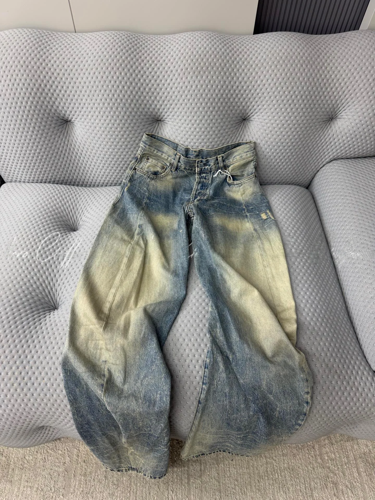 

Loro Ciuffenna American Design a Waed Vintage Straight Leg Jeans High Waist Zipper Closure Loose Fit Youth Autumn Jeans