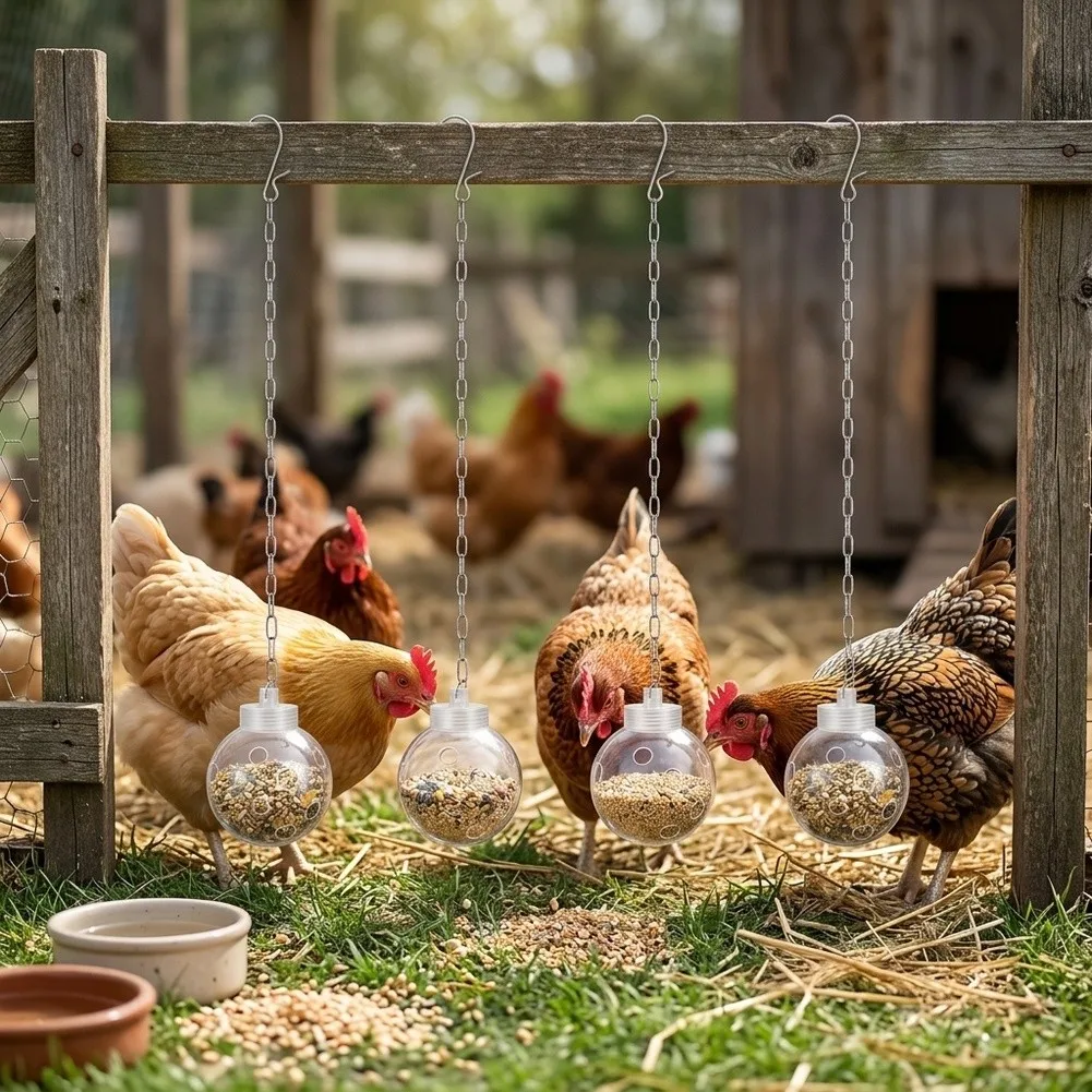 Plastic Hanging Chicken Ball for Gradual Release and Extended Engagement During Daily Poultry Feeding Routines