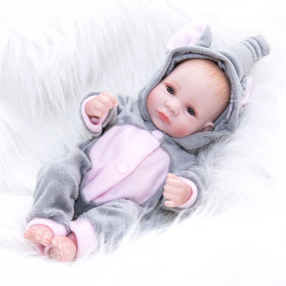 

10 Inch Reborn Baby Toy Elephant Baby Simulation Creative Cute Doll Girl Reborn Baby Vinyl Christmas Gift Toy