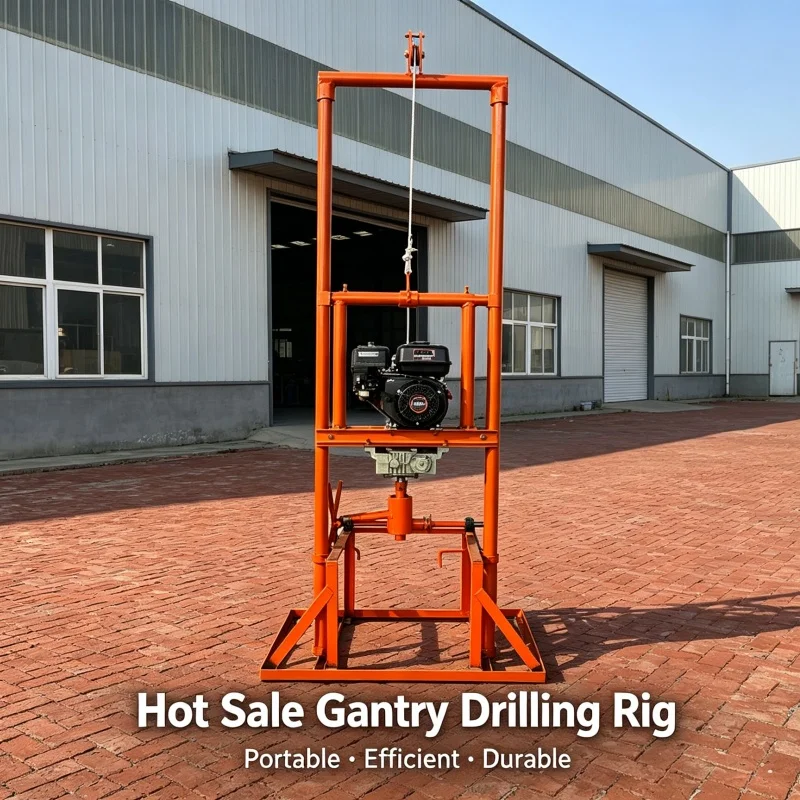 Customized Small‑yard Gantry‑type Water Well Drilling Rig, Portable Drilling Machinery for Domestic Water Intake