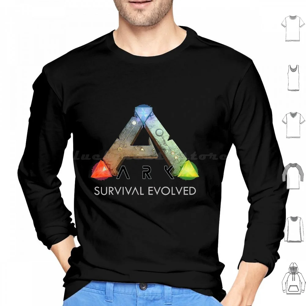 Ark Survival Evolved Hoodies Long Sleeve Logo Ark Survive Evolve Survival Evolved Ark Survival Evolved Dinosaurs Video