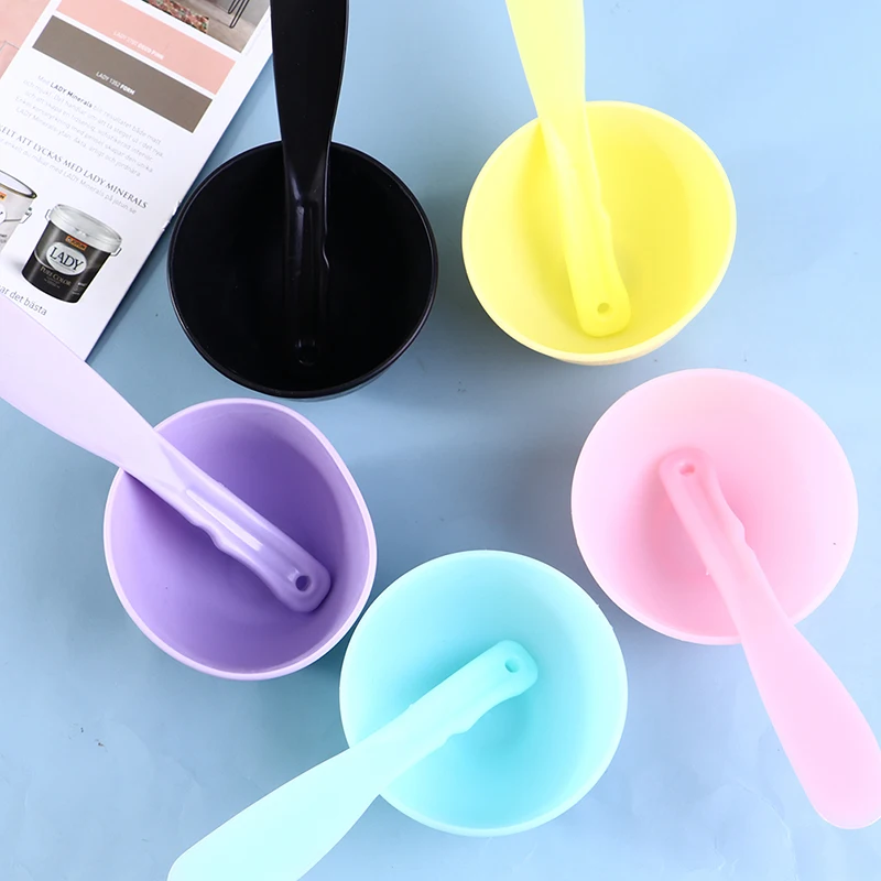 

2PCS Convenient DIY Facial Face Mask Tool Set Mixing Bowl Stick Spoon Spatula Make Up Tool