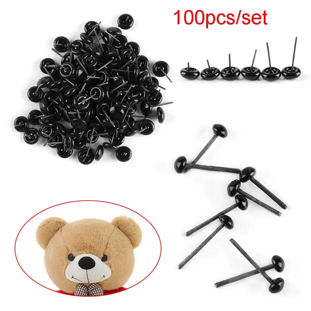 100Pcs Black Eyes Dolls Glass Eyes 3/5/7 mm Needle Felting Teddy Bears Plush Eyes Safety Eye Doll Puppet Toys Accessories