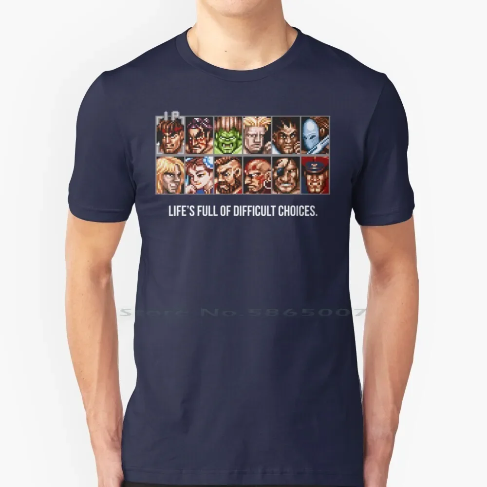 Difficult Choices Fighter Street T Shirt 100% Cotton Ken Ryu Chun Li Blanka Guile Zangief Dhalsim Balrog Vega Bison Sagat Ii