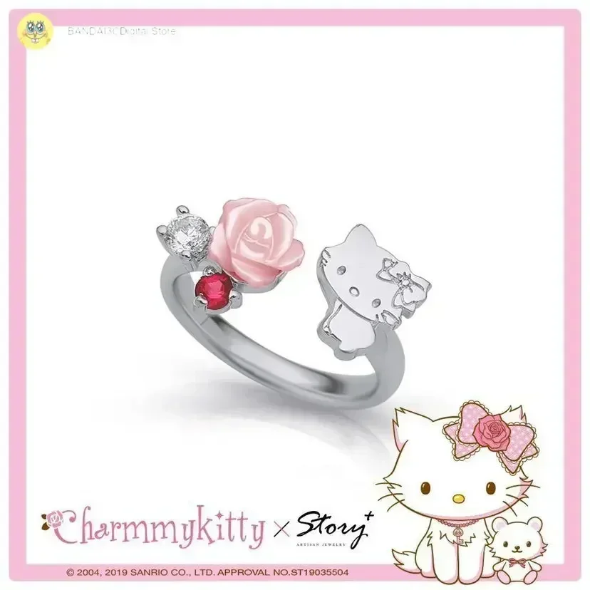 Sanrio Jewelry Kuromi Hellokitty Jewelry Exquisite Ring Study Earrings Necklace Girl's Birthday Gift Jewelry Dress up