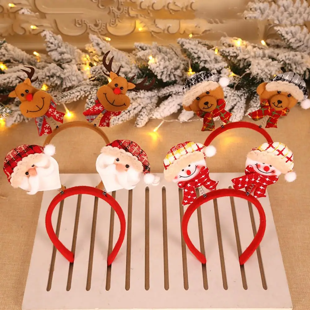 Festive Headband Festive Holiday Hair Accessories Santa Claus Reindeer Snowman For Adults Kids Christmas Headbands For Party