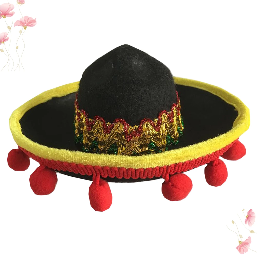 

2pcs Pet Straw Hat Stylish Mexican Sombrero Dog Hats Comfortable Supplies Photo Shoot Christmas Halloween Parties Pet