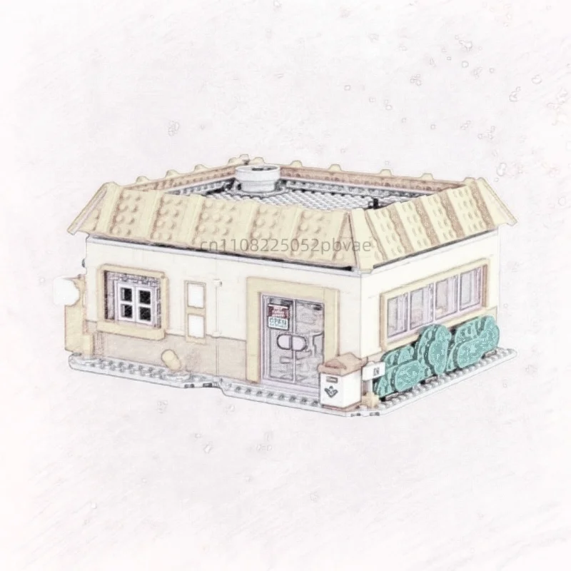 

В НАЛИЧИИ 1600+ шт. MOC Burger Shop Строительная модель Украшение дома Крытый настольный декор Сборочные кирпичи Рождественский подарок