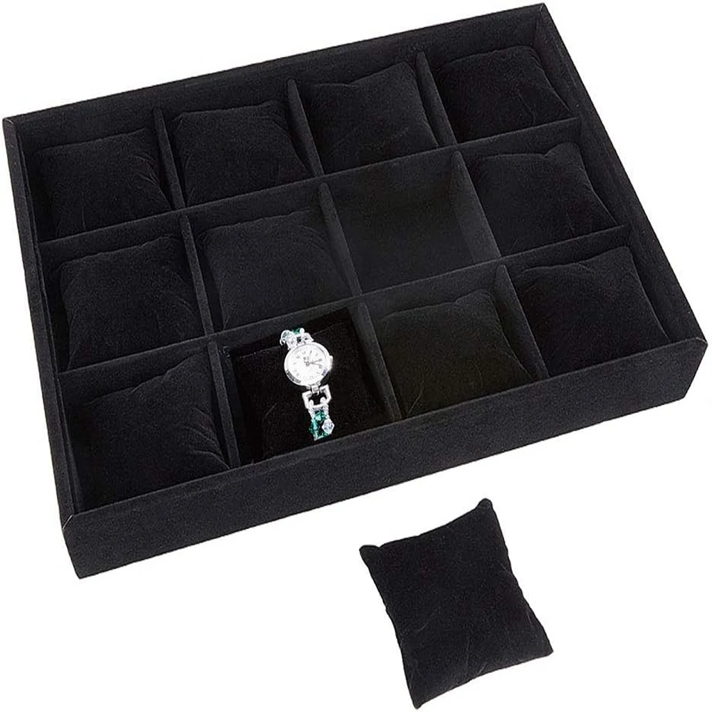 

Velours Wooden Bracelet/Bangle/Watch Displays 12 Compartments Black 35x24x5cm Diameter: 160mm
