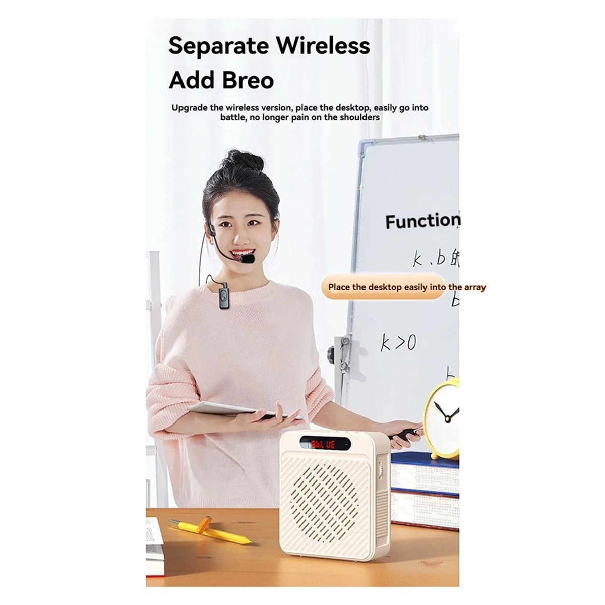 A14M Sprachverstärker 5W 1200mAh, multifunktionaler persönlicher Lautsprecher mit Mikrofon und Display für Lehrer, Sprachen, mehr C