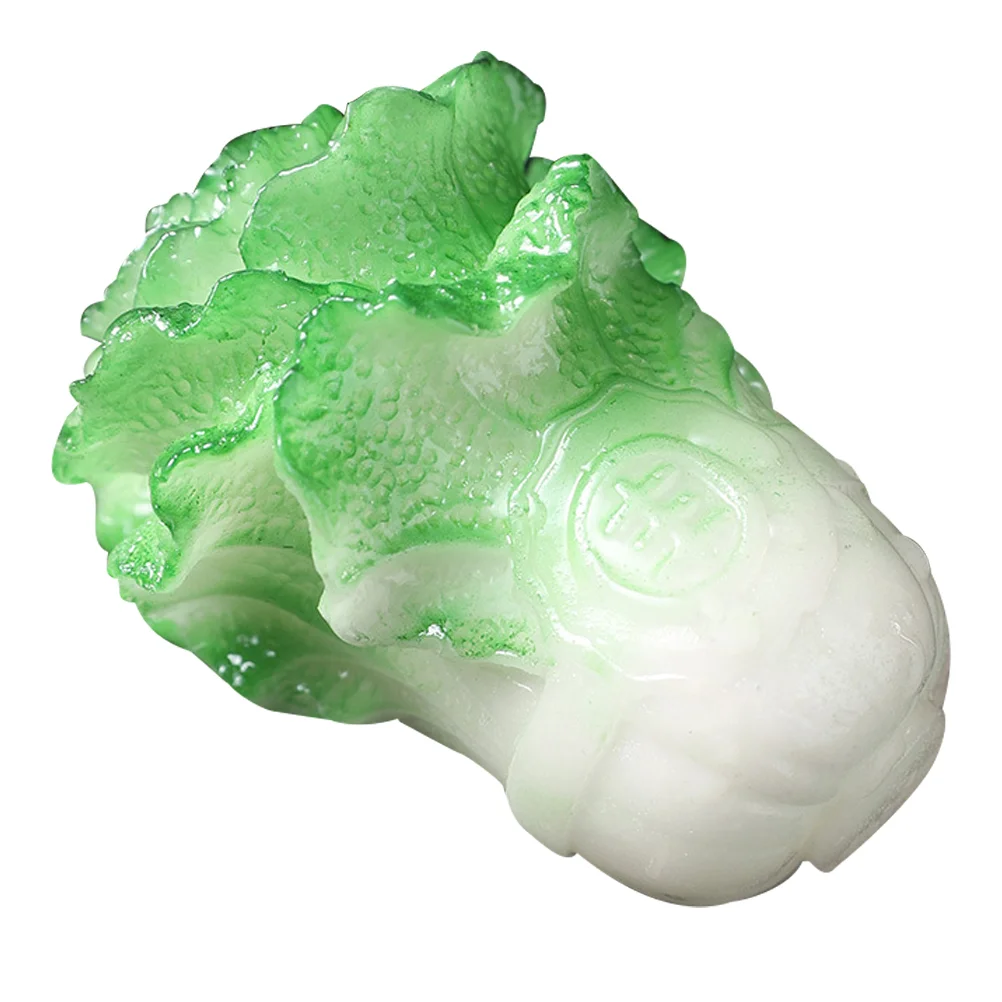 Cabbage Fortune Ornaments Discoloring Tea Pet Drinking Prop Tray Desktop Decor Resin Shaped