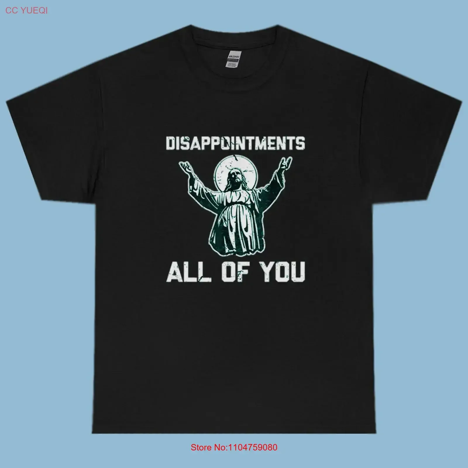 Disappointments All of You Design T-shirt confortable en coton épais noir taille XL vintage lavé respirant légèrement homme