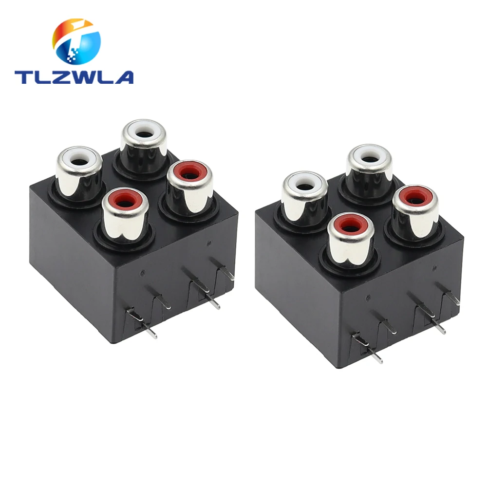 2PCS AV-8.4-12 Socket RCA Lotus Socket Audio And Video Socket Signal Socket Sealed 4-hole Bit