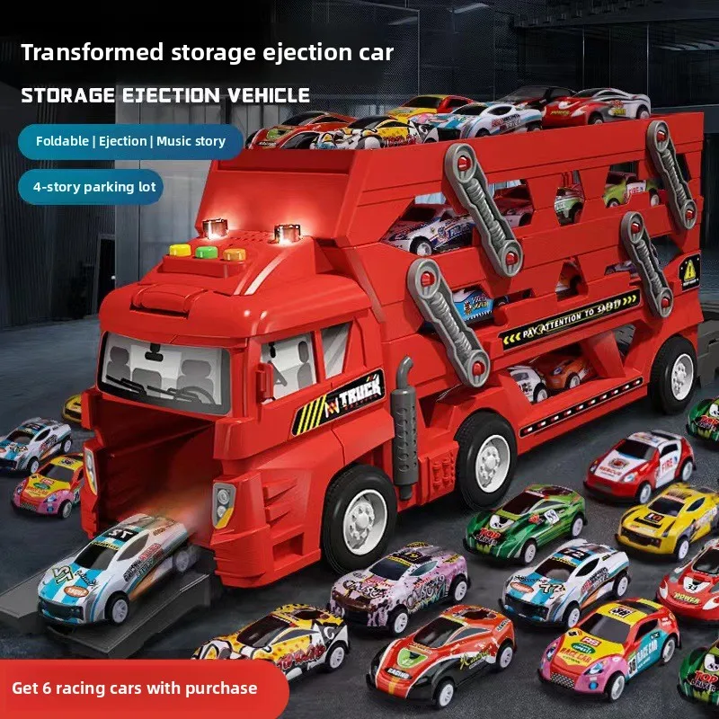 Deformation storage Ejection car Boy toy car Folding car Container transportation Skid rail car Deformation storage