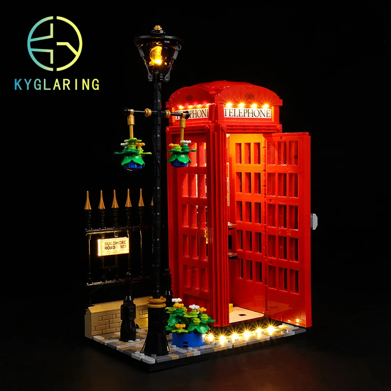 LED Light Kit For Red London Telephone Box 21347 DIY Toys Set (Not Included Building Blocks)