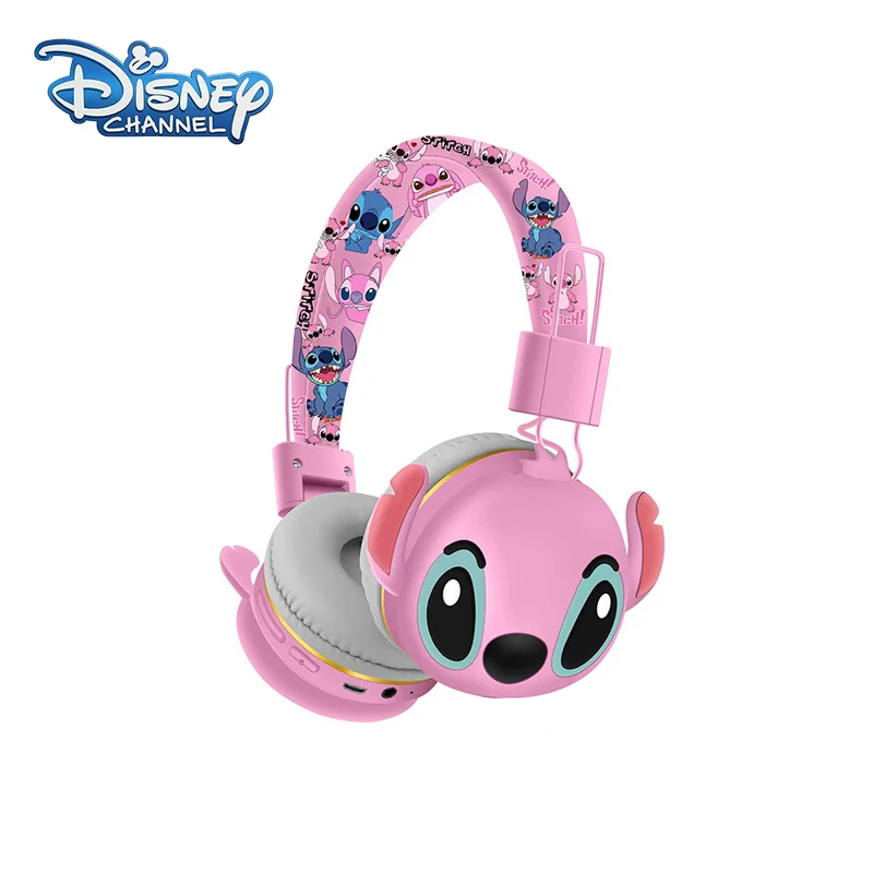 New Stitch Bluetooth Headphones AH-906 Disney Wireless Earbuds HIFI Sound Foldable Headsets with Mic Anime Cartoon Kids Gifts