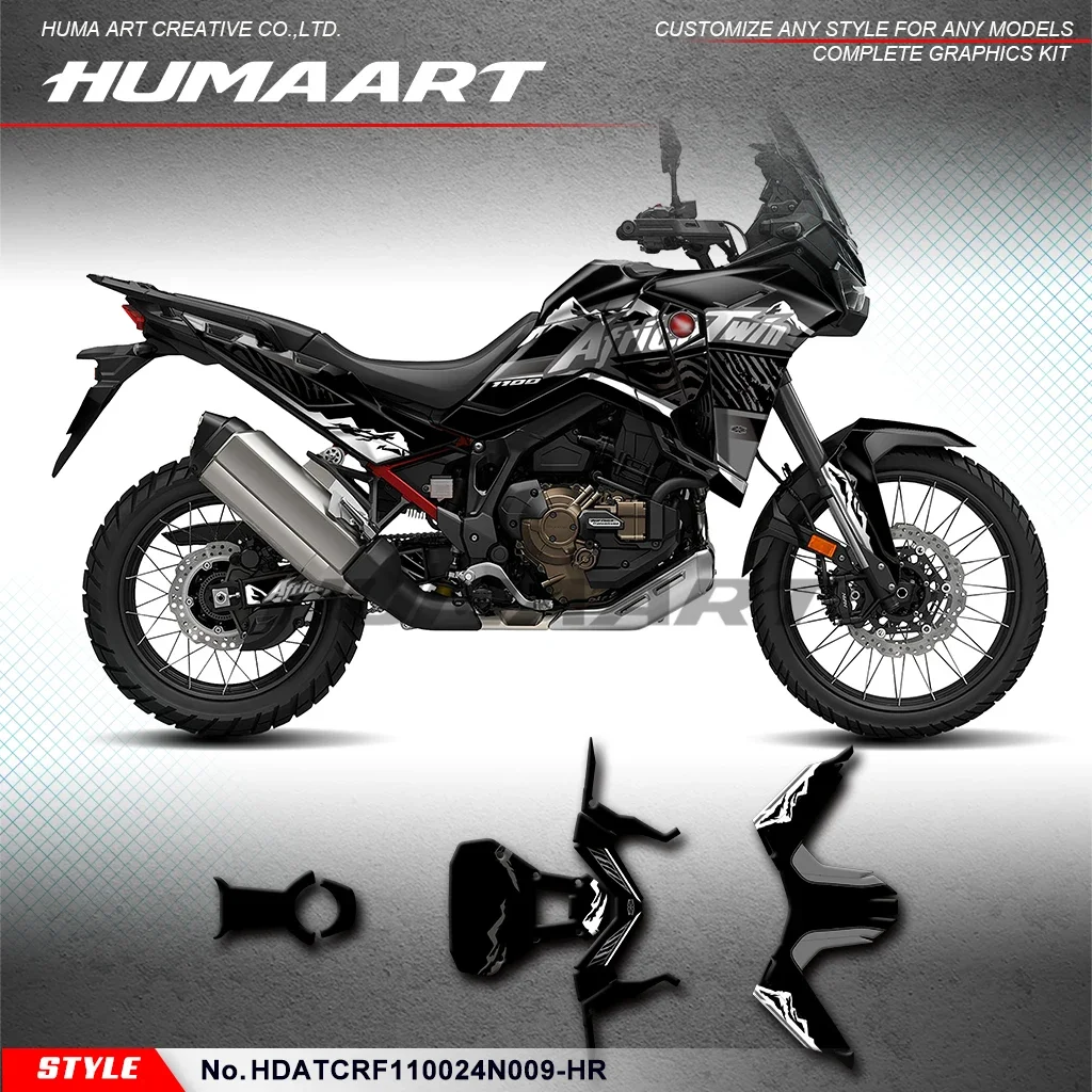 

HUMAART Custom Stickers Complete Durable Vinyl for Honda Africa Twin CRF 1100L 1000 L 2024 2025, HDATCRF110024N009-HR