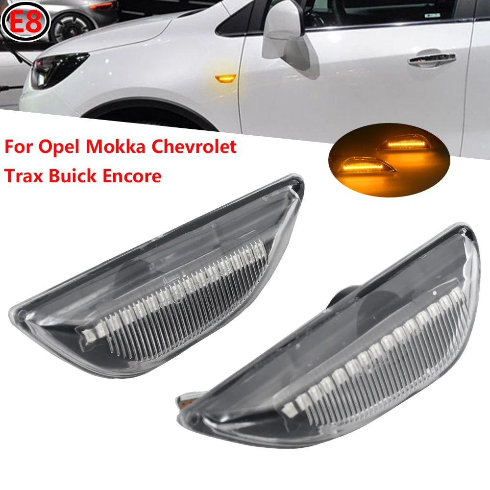 For Opel Mokka X For Chevrolet Trax For Buick Encore LED Dynamic Flashing Water Blinker Indicator Turn Signal Side Marker Light