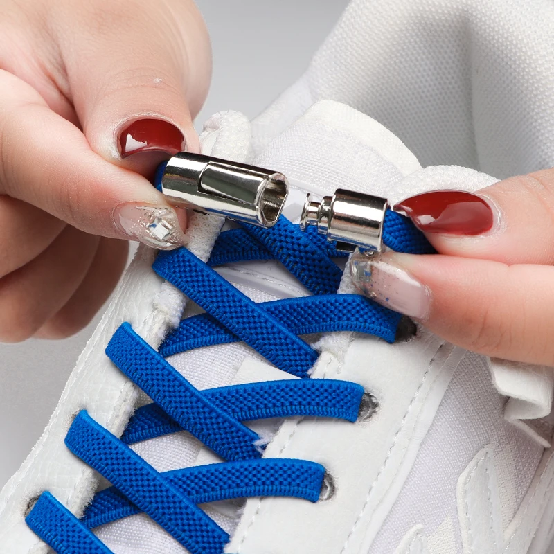 Round Press Lock Quick Shoelaces Without ties Elastic Laces Sneakers Kids Adult No Tie Shoelace Rubber Bands Shoes Accessories