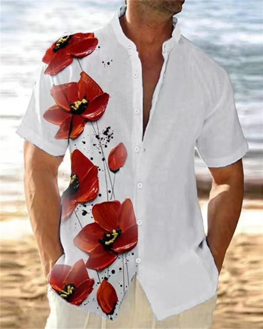 New Hawaii Men\'s Shirts Summer Cool Casual 3d Print Sunset Beach Shirts Lapel Short Sleeve Shirt Street Tops Men Women Clothes