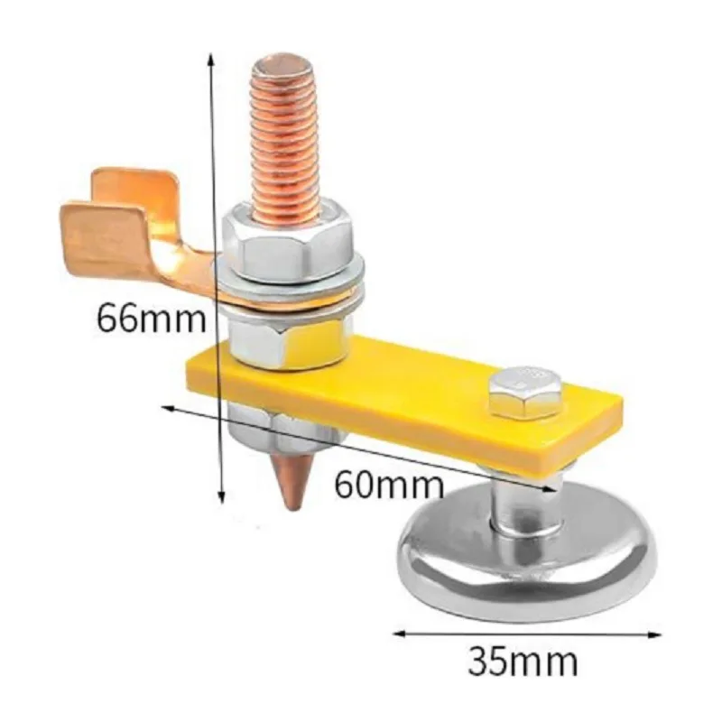 Morsetto a terra fisso per saldatura magnetica con testa magnetica supporto per saldatura magnetica singolo/doppio forte per terra di saldatura