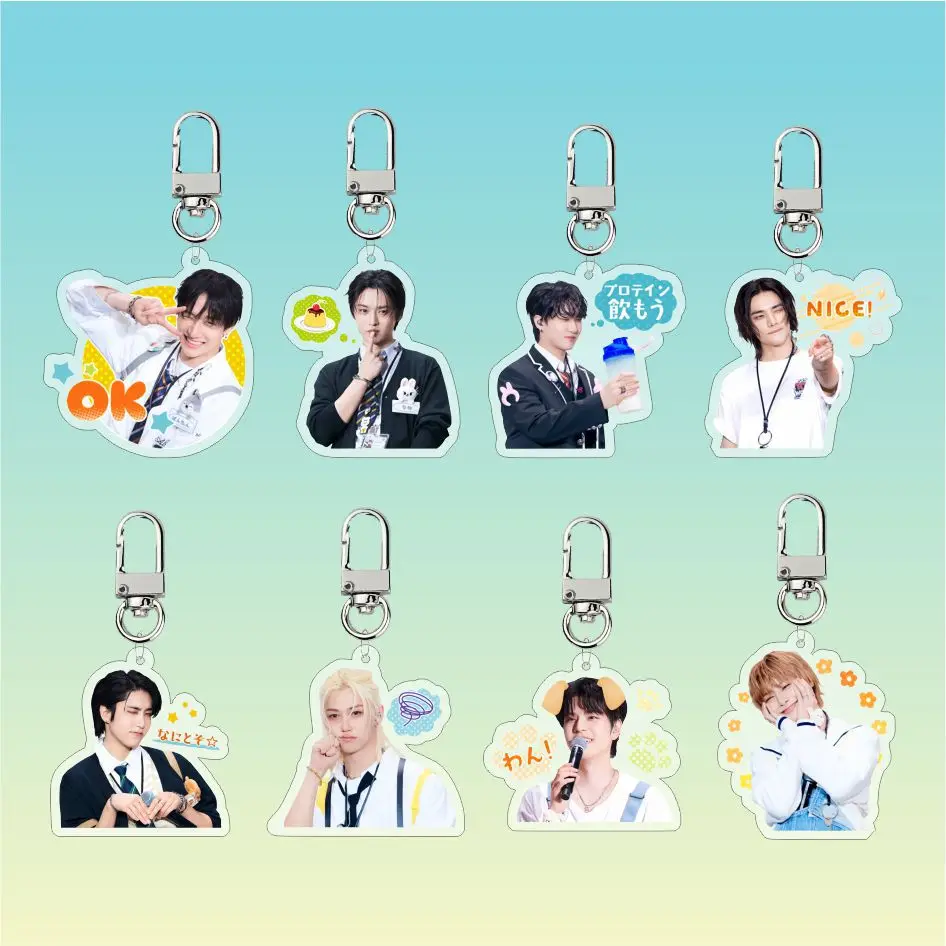 

Брелок-подвеска SKZOO Emoji Bag из акрила с изображением Феликса и Бан Чана из Stray Kids, KPOP-аксессуар для сумок, украшение, подарок для фанатов