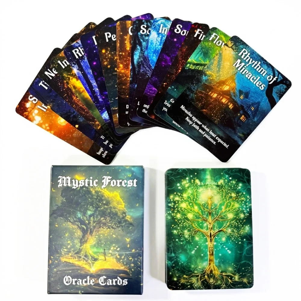 

50-Card Mystical Forest Oracle Tarot Deck 8.9×6.4cm Spiritual Guidance Cards Perfect for Family Gatherings,Parties, Board Games