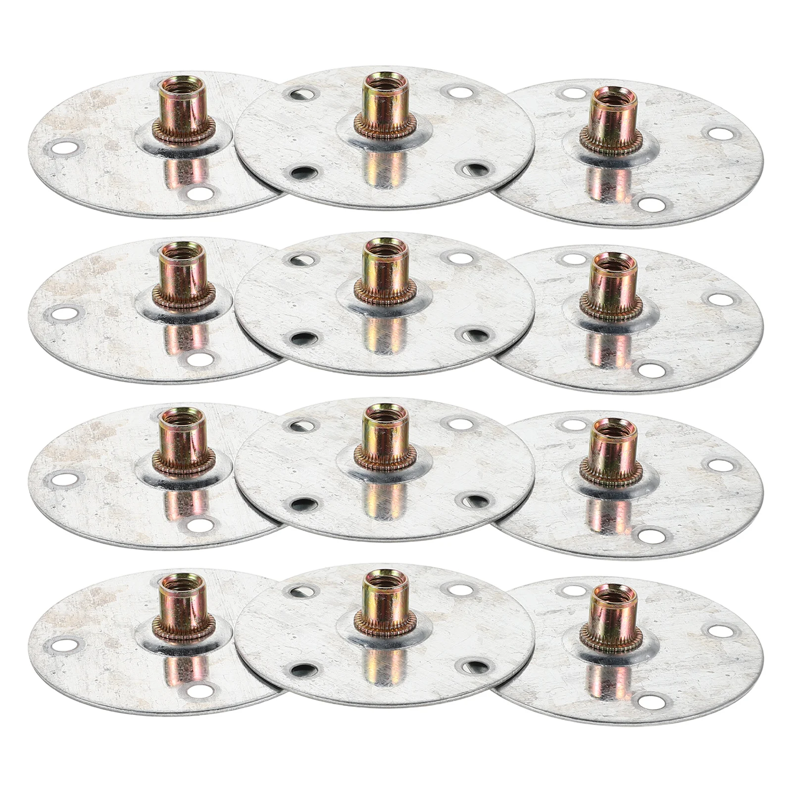 

12Pcs Heavy Duty Iron Sofa Leg Mounting Plates Furniture Connector Brackets Flat Mounting Hardware for Couch Table Leg