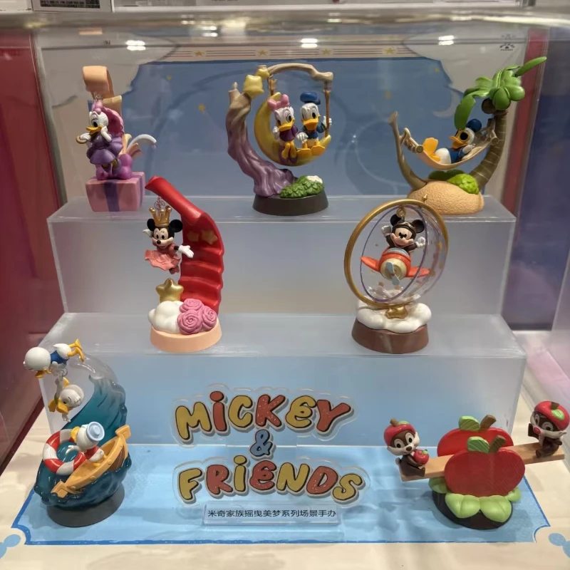 De Mickey-familie Swaying Dream-serie Blind box Donald Duck-beeldjes Poppenspeelgoed Tafelbladornamenten anime Goofy Goof-omtrek
