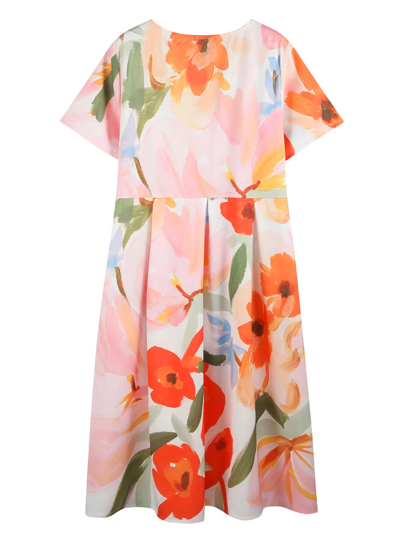 Robe longue à imprimé Floral pour femmes, grande taille, bleu vif, blanc, manches courtes, col rond avec poches, Polyester léger