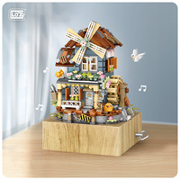 LOZ Street Series, Windmill House Music Box Building Blocks Model, Creative MOC Model Ornaments Gift for Adults and Children