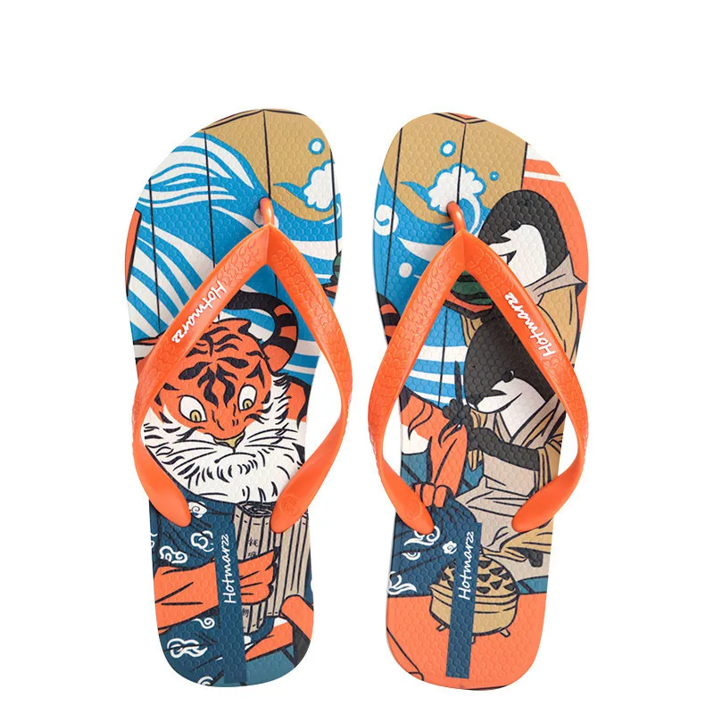 Cartoon Slippers Strandslippers Mannenslippers Nieuwe Anti-Slippers In China-Chique Stijl Trendy Outdoor Clip Slippers