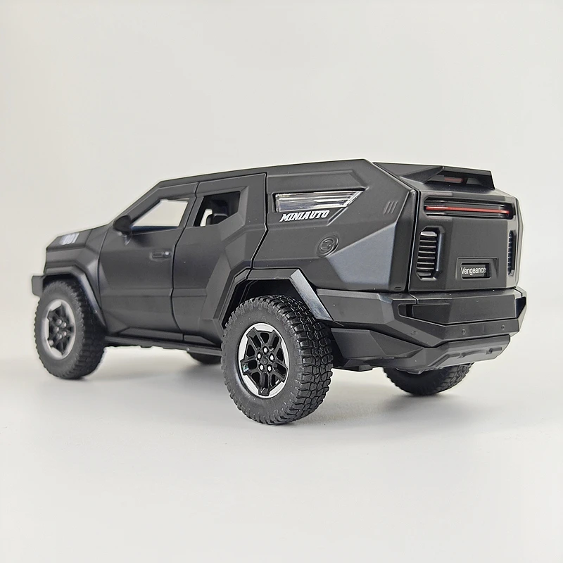 1:24 Simulation Razwani Alloy Car Model Armored Car Ornament Collection Doors and Engine Lids The trunk can be opened