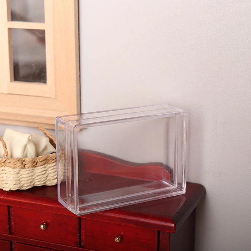 1/12 Dollhouse Transparent Storage Box Doll House Mini Plastic Storage Case Dollhouse Home Decoration Accessories