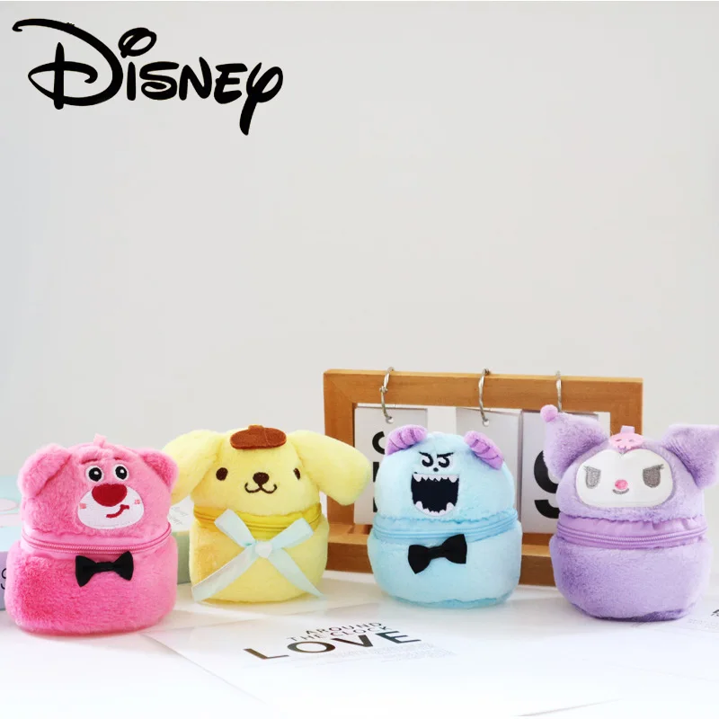 10cm Hello Kitty Cartoon Coin Purse Plush Keychains Cinnamoroll Melody Kuromi Pendant Doll Cute Girl Toy Birthday Gift