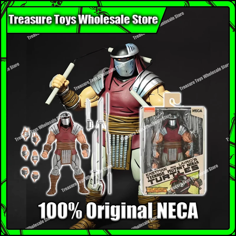 Original Neca 54445 Ninja Turtles Foot Enforcer Elite Guard Classic Colors Shredder Anime Action Figure Figures Model Toys Gifts