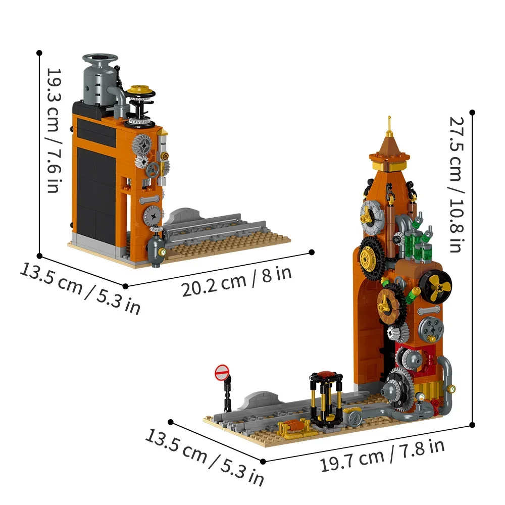トレインブックエンドビルディングブロックセット、クリエイティブブックエンドとレンガ、メカニックパーツ付きの詳細、1252個