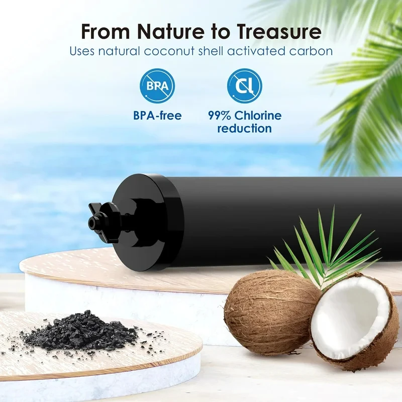 2 pieces/lot BB9-2 for Berkey countertop water purifier system fluorine arsenic removal filter element sintered carbon rod