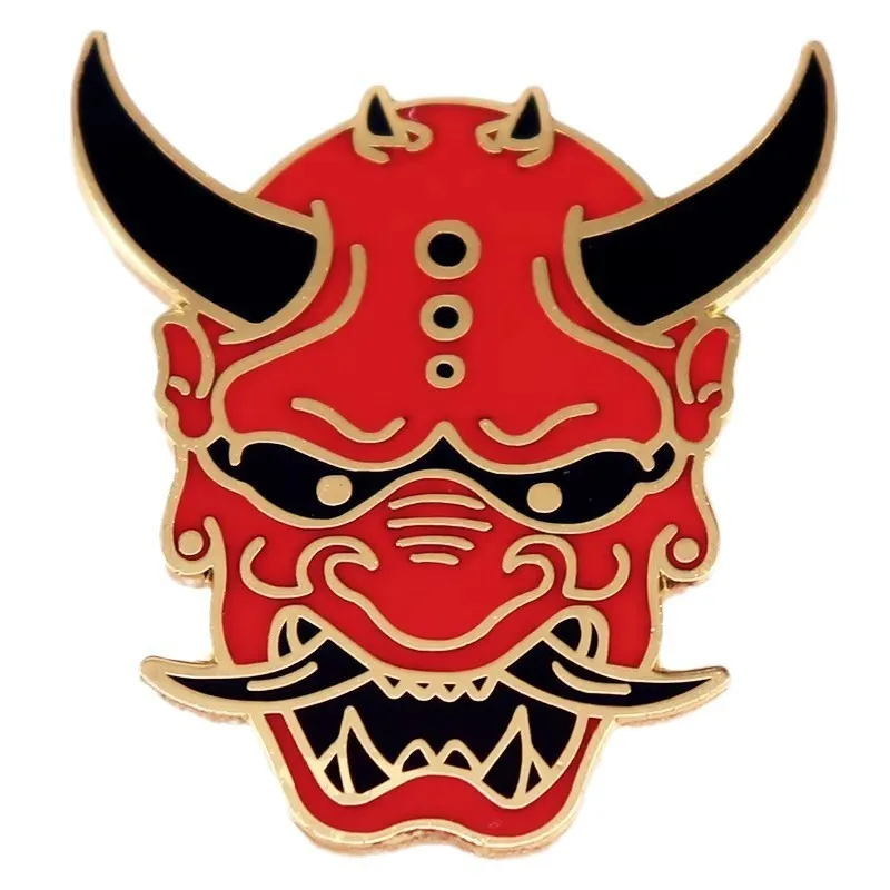 Oni Mask Lapel Pin Pin Japanese Devil Metal Badge Brooch