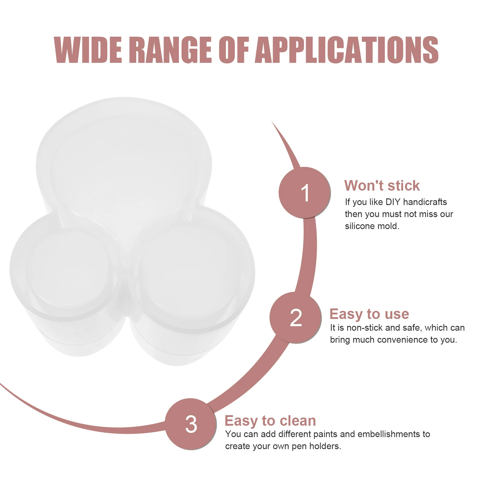 

Silicone Pen Holder Mold for Casting Epoxy Resin Clay Plaster DIY Craft Supplies Easy Demoulding Wide Application Simple