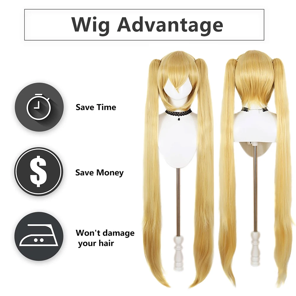 أنيمي ميكو تأثيري الشعر الاصطناعية 120 سنتيمتر انفصال مزدوجة ذيل حصان مرحلة الأداء اليومي حفلة عالية الجودة شعر مستعار المرأة الطبيعية