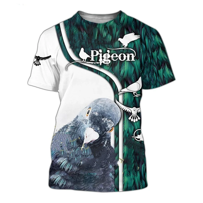 3D Printed Peace Dove T Shirt For Men Clothing Animal Pigeon Graphic T Shirts Casual Streetwear Women T-Shirt Oversized Tee Tops