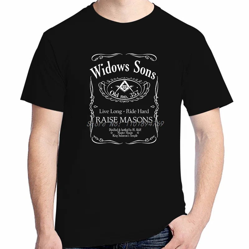 Masonic Mason Widows Sons Graphic T Shirts Mason H. Abiff Shriner Scottish Rite Summer Fashion Cotton Men's Short Sleeve T-Shirt