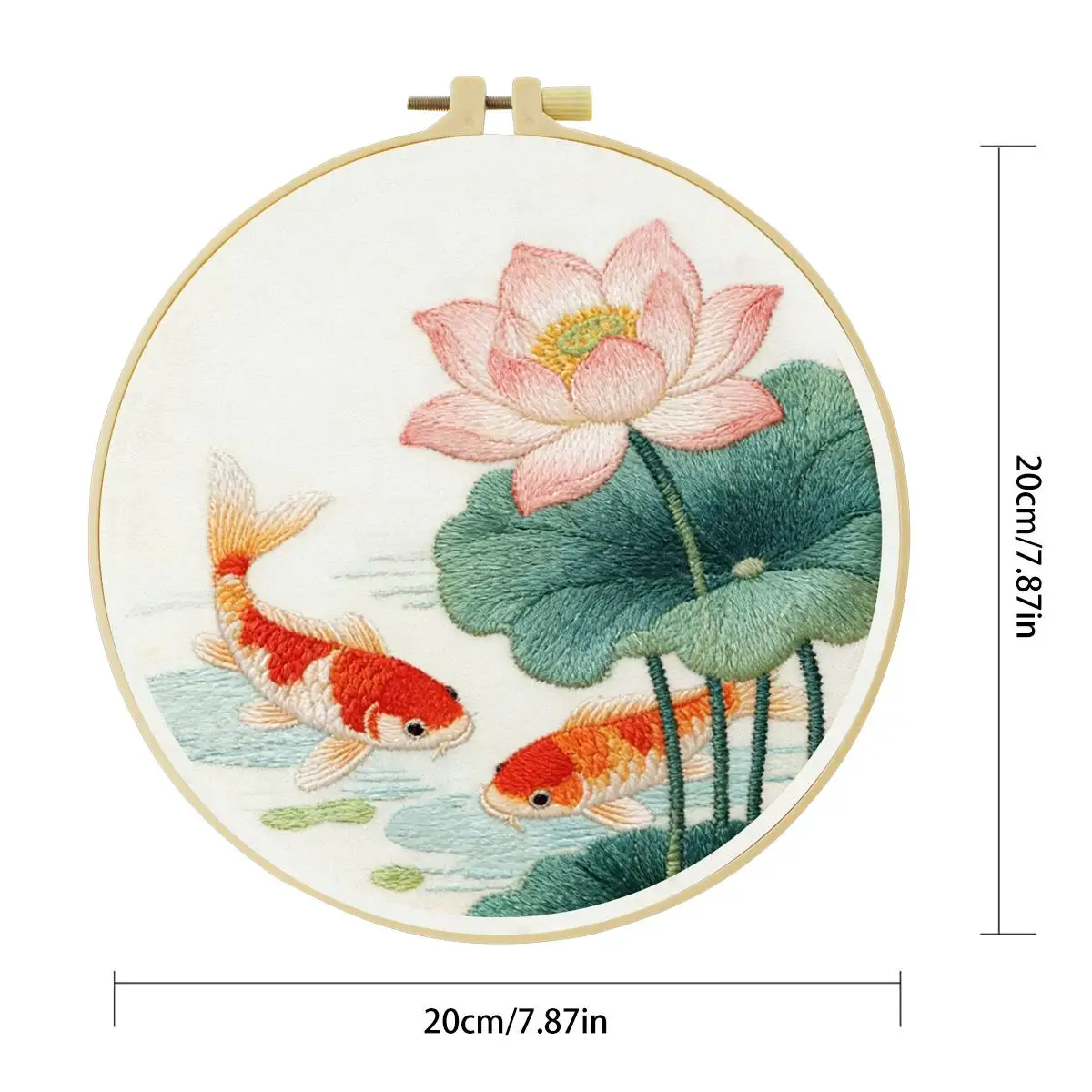 1 Stück 20X20CM/15X15CM 7,87/6,3 Zoll Goldfisch-Stickerei-Starter-Kit DIY-Kit DIY-Stickerei-Set Handarbeiten Malerei – Detail 4