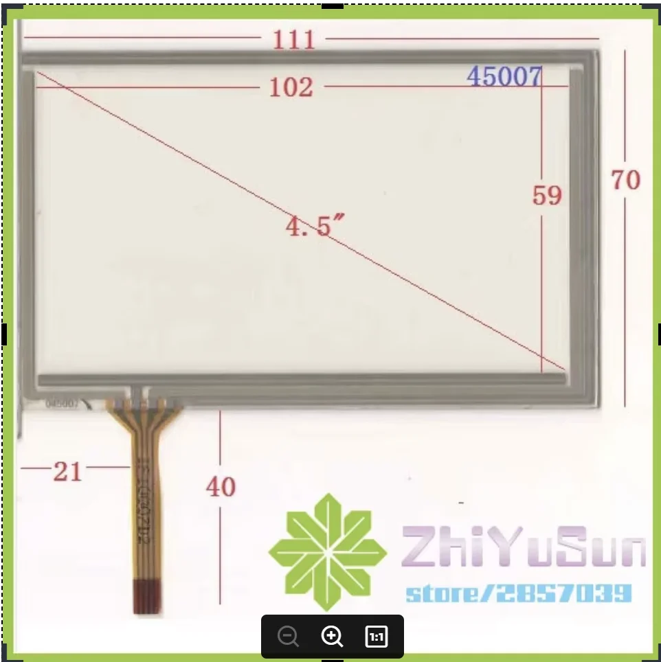 045007 4.5Inch 111mm*70mm  4Wire Resistive TouchScreen Panel Digitizer  111*70 this is compatible