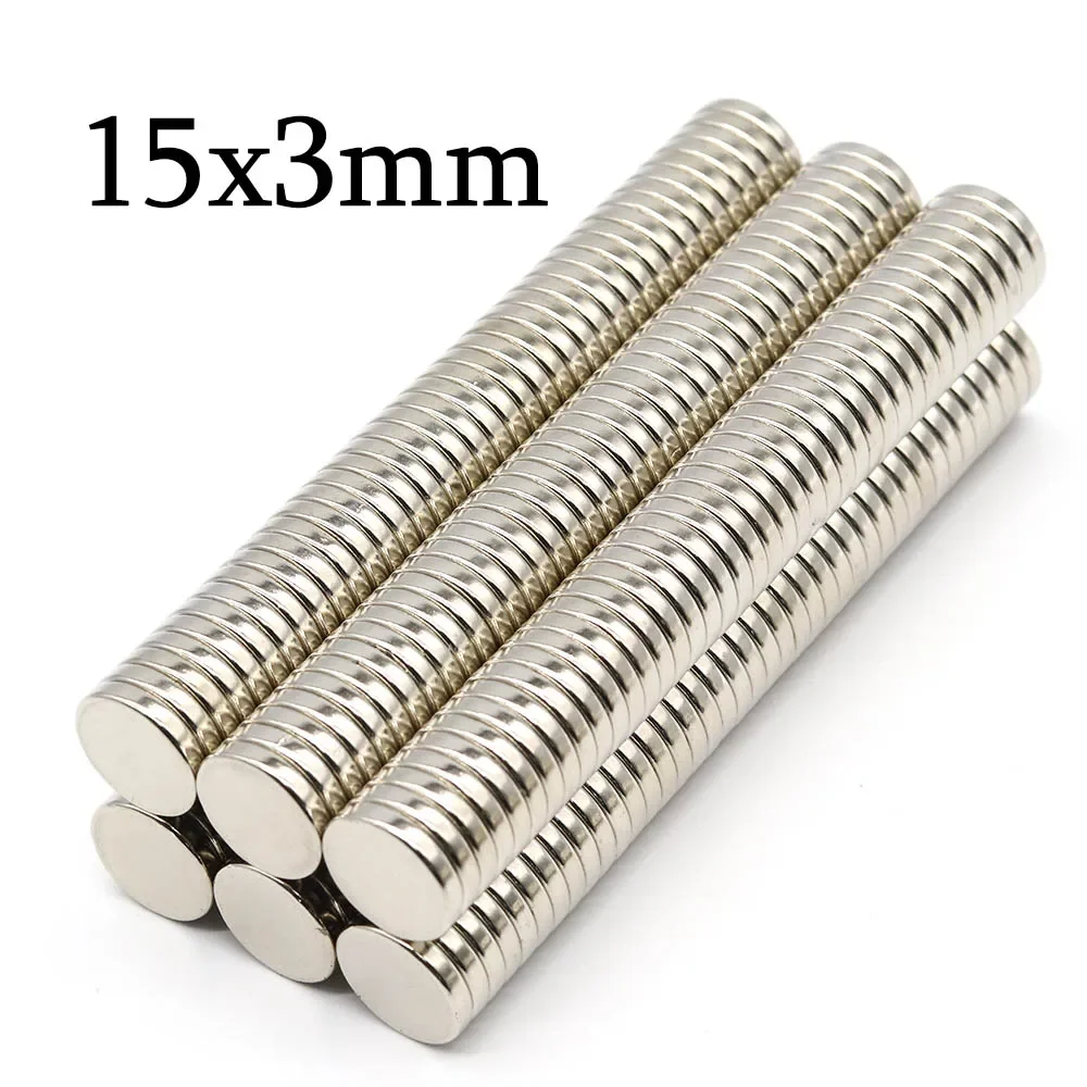 15mmx3mm Super Strong Round Neodymium Magnet Powerful Magnets N35 small Permanent Magnetic NdfeB Refrigerator Magnet 15x3