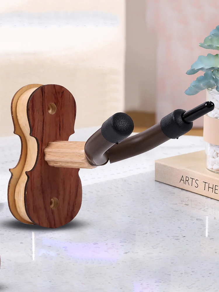 Wooden Violin Special Hanger with Bow Hook/Screws Wall Mount Violin Stand for Home/Studio String Instrument Accessories