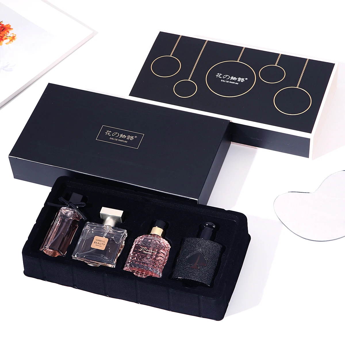 عطر نسائي أصلي 105 مللي صندوق هدايا مكون من أربع قطع عطر طازج يدوم طويلاً أو دو برفوم نباتي برائحة زهور طازجة